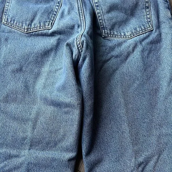 LL Bean Fleece Lined Original Fit Relaxed Denim Blue Jeans Women's 14 Petite - Picture 8 of 10